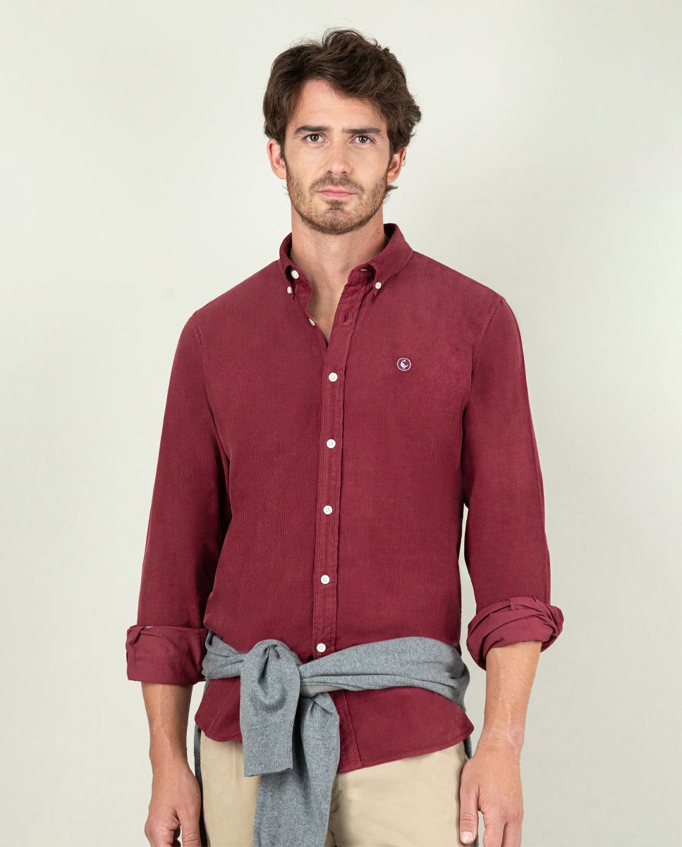 Camisa borgoña discount