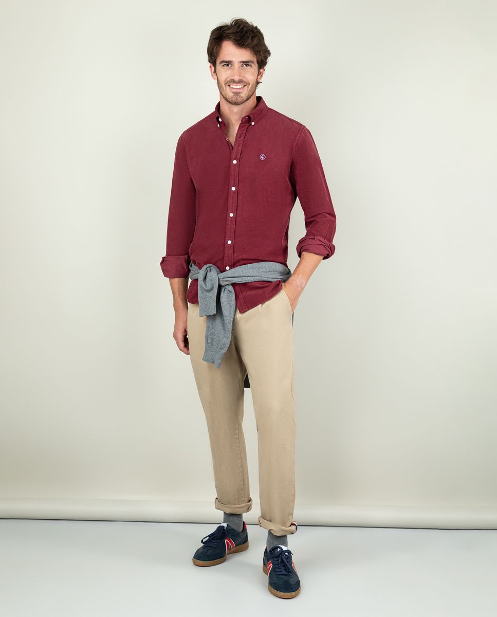 Camisa borgoña clearance