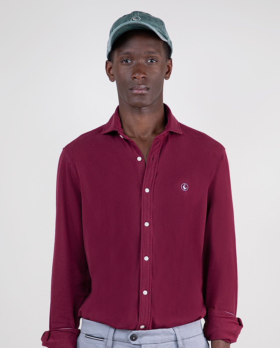 Maroon Pique Knit Shirt
