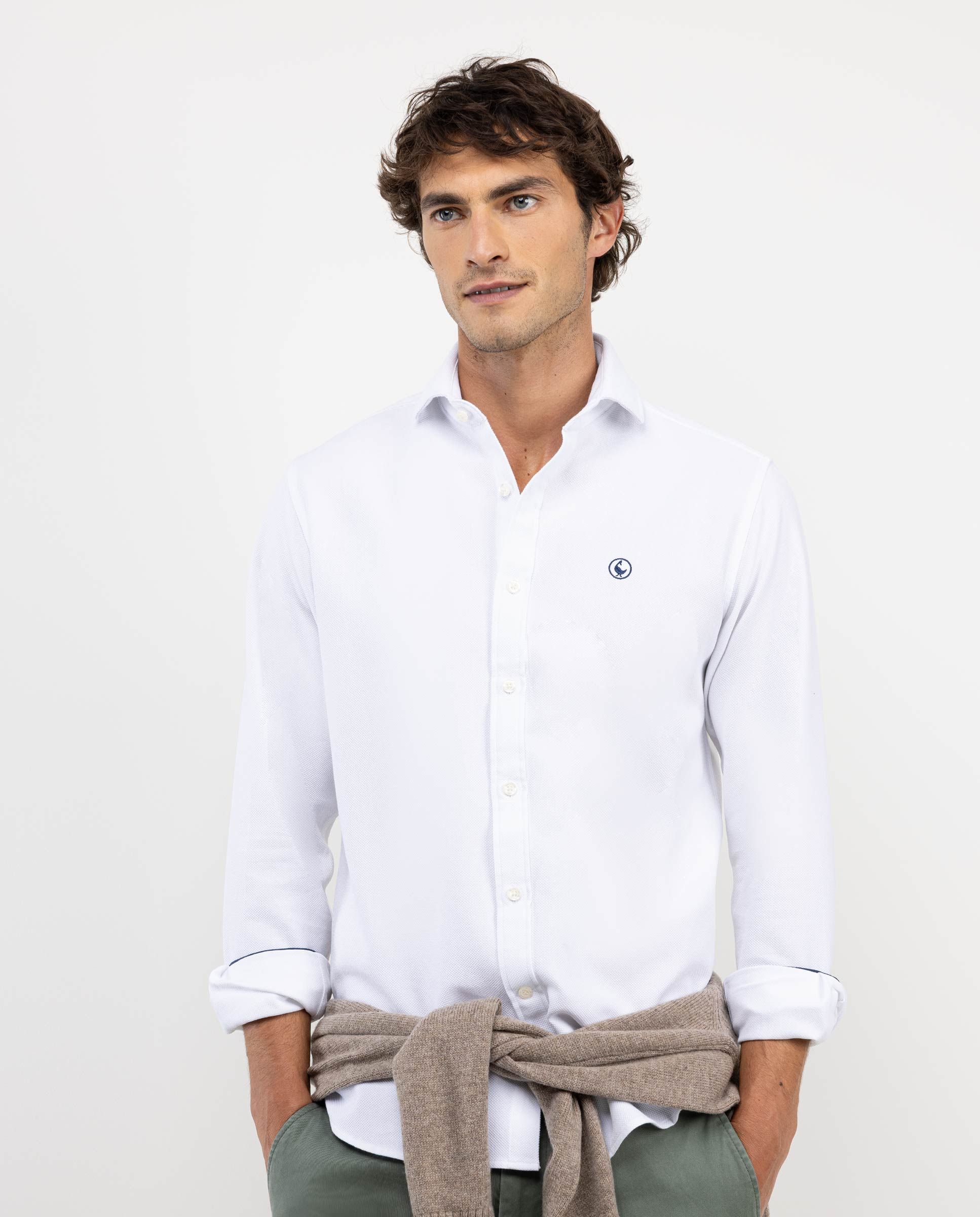 Camisa Estructura Algodón Blanco