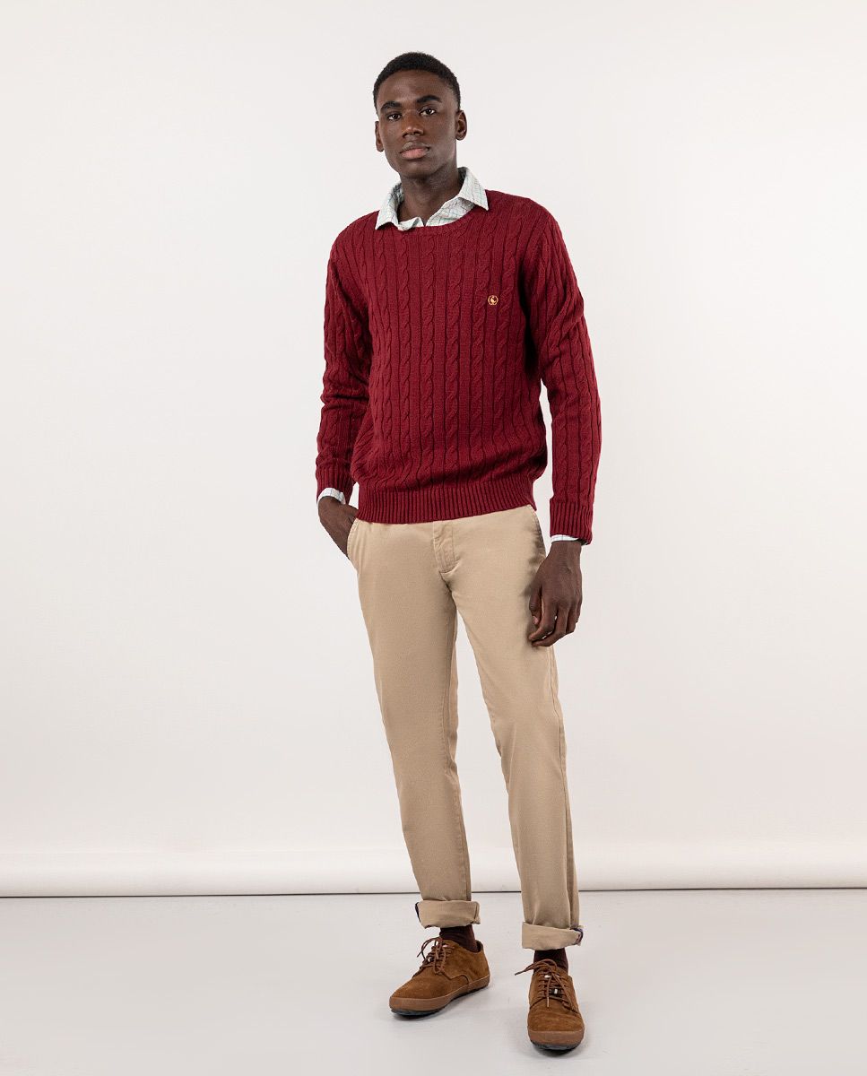 Burgundy knit sales sweater