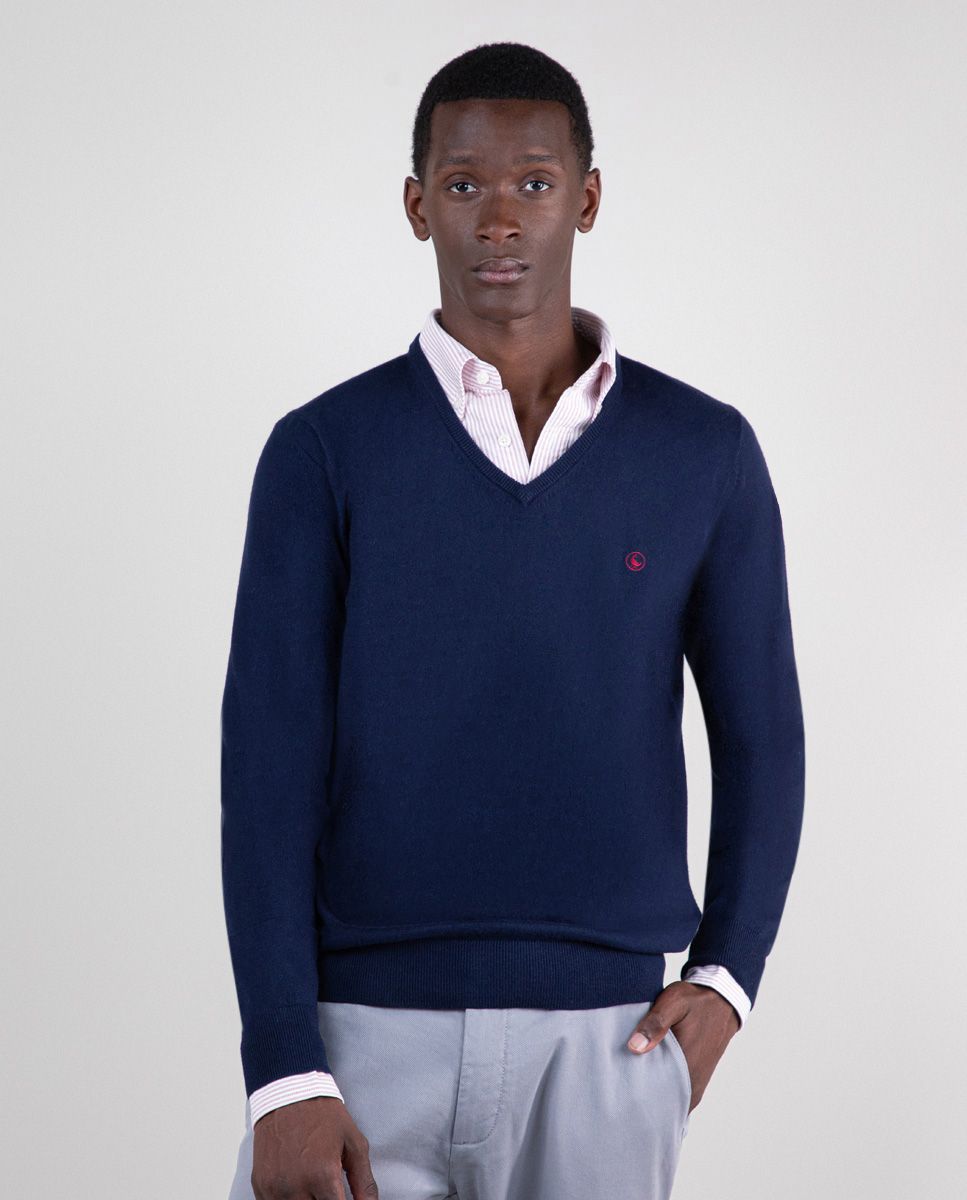 Men's v neck sweater with elbow patches hotsell