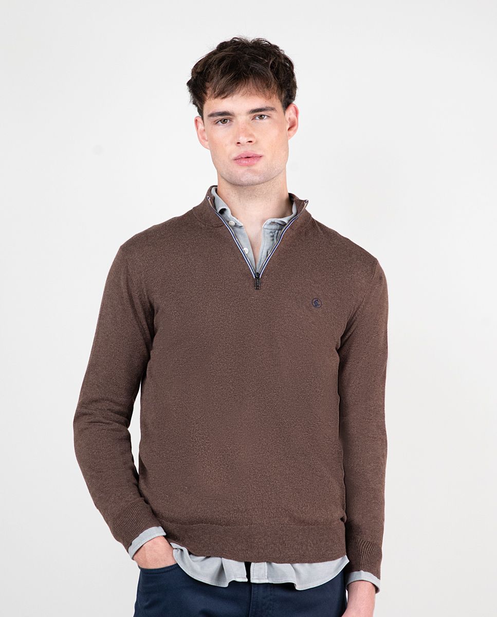 Chocolate Jumper W Stand Up Collar