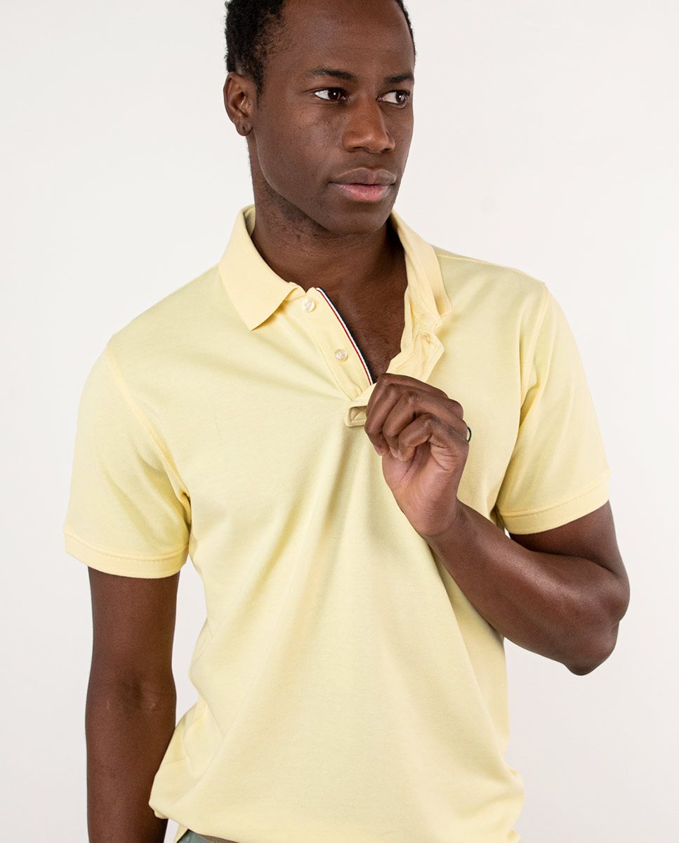 Pastel yellow shop polo shirt