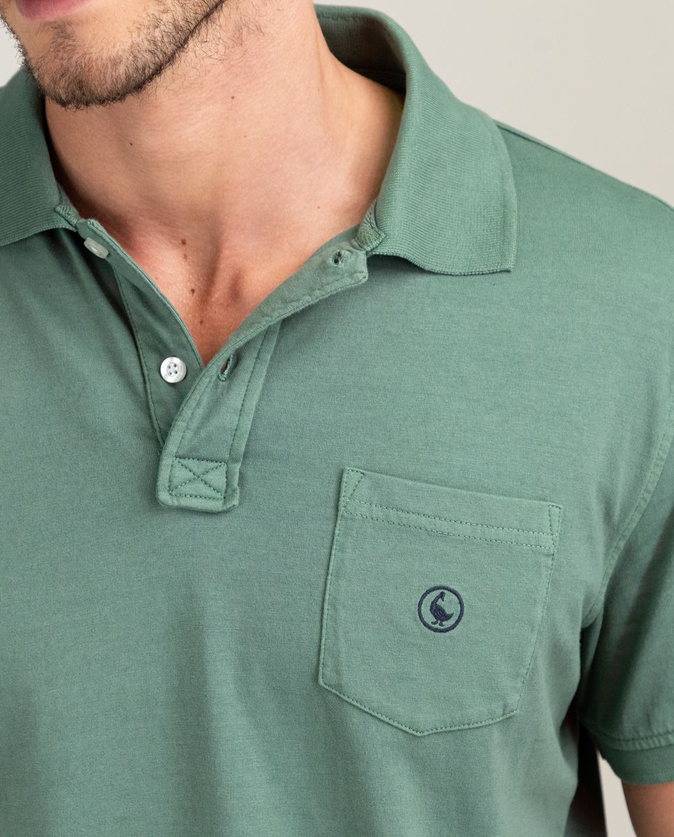 El Ganso® Green Garment Dyed Single Jersey Polo