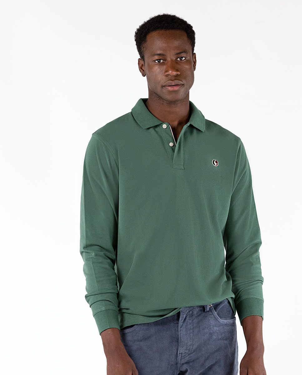Green Long-Sleeved Polo Shirt