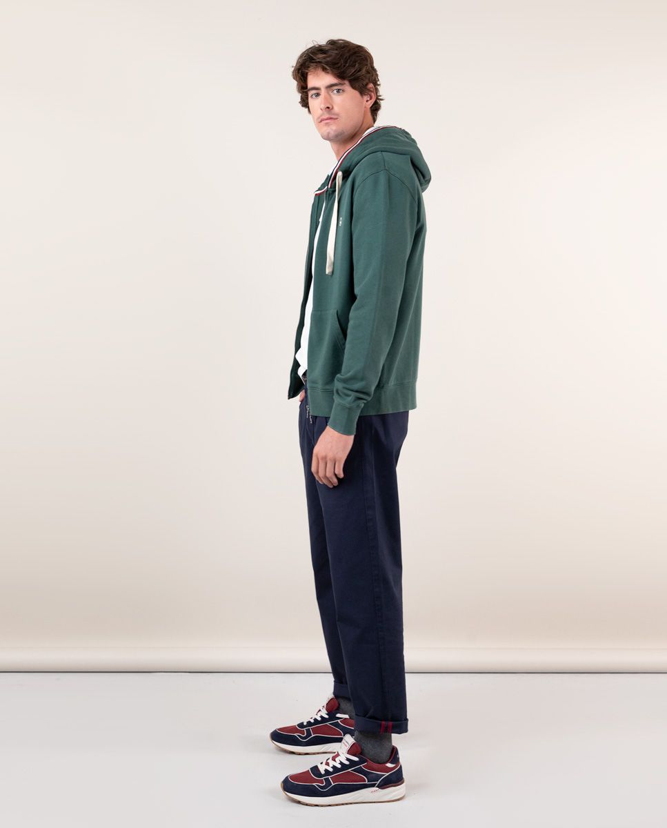 Green Sweatshirt W Zip El Ganso