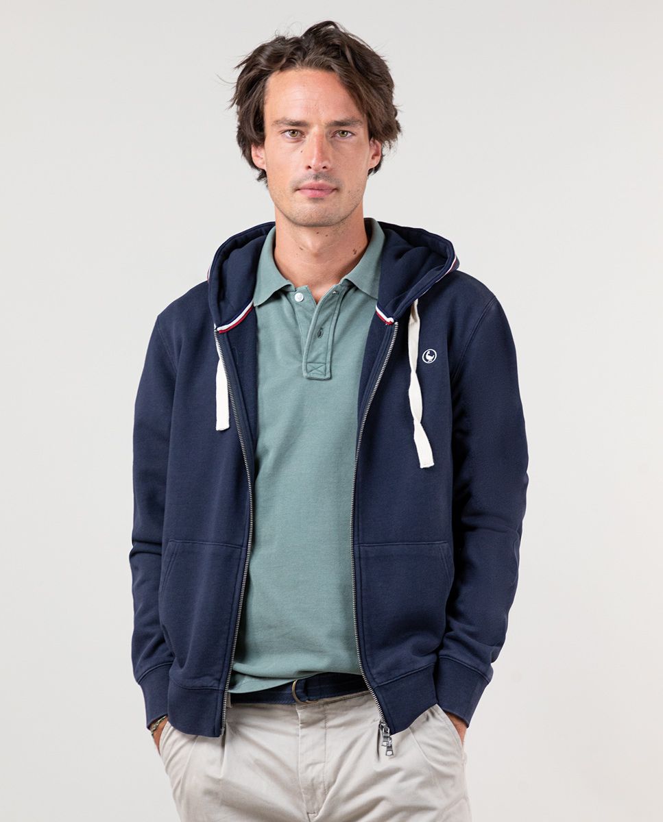 Sudadera azul marino 2025 cremallera