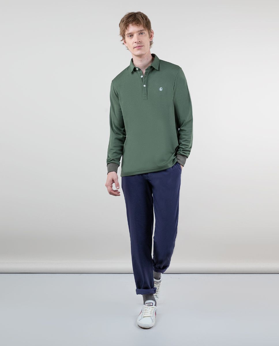 El Ganso Long Sleeved Green Sepiia Polo