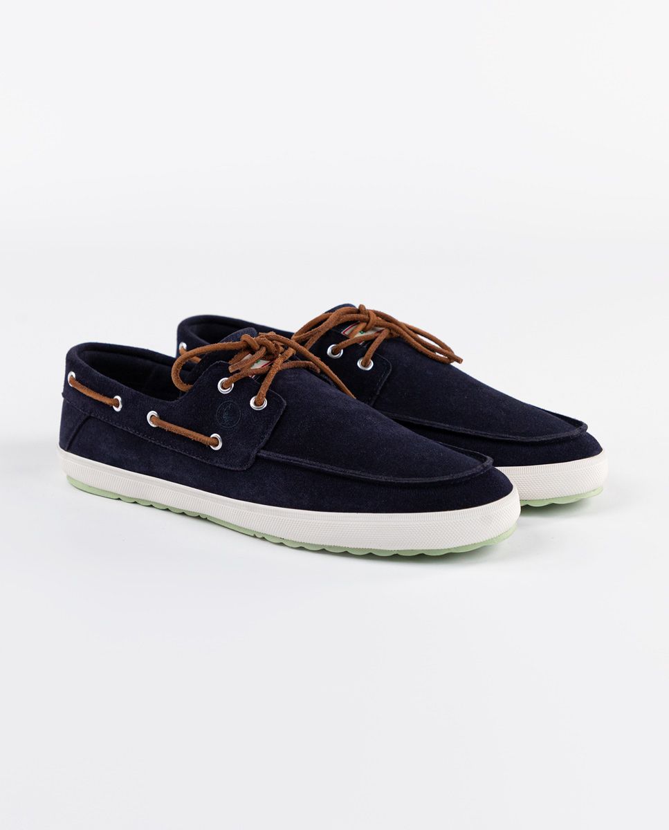 Navy Suede Boat Sneakers