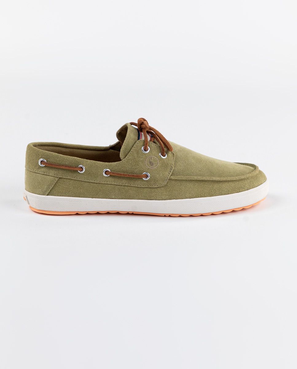 Green Suede Boat Sneakers