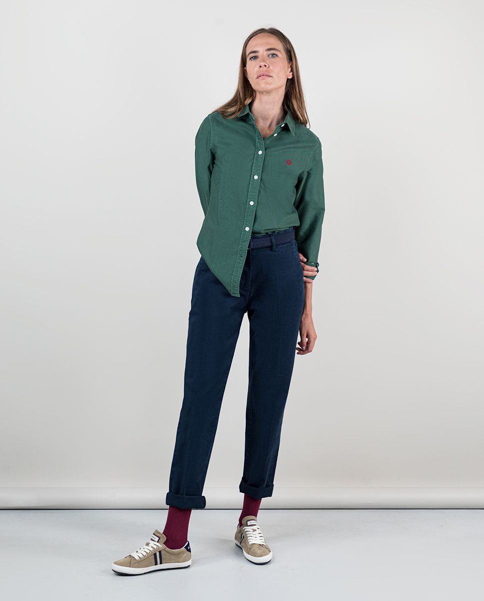 Camisa Twill Garment Dyed Verde
