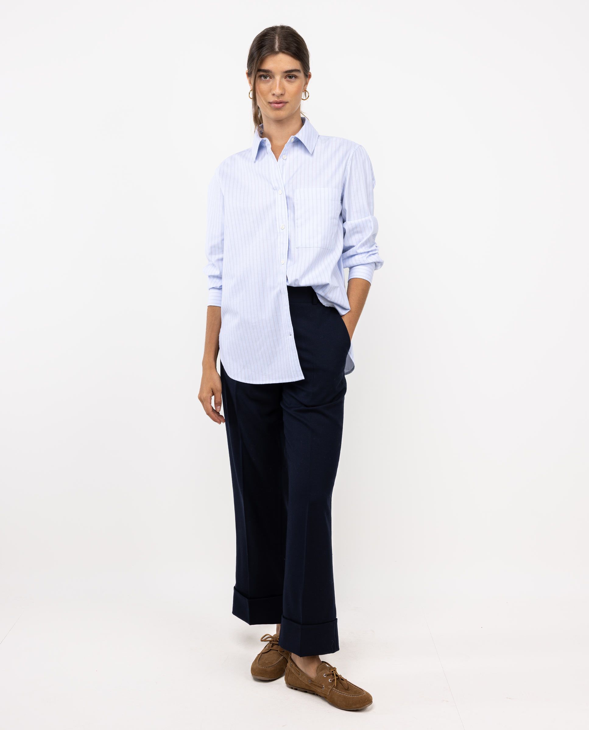 El Ganso® Blue Shirt W Beige Butcher Stripes