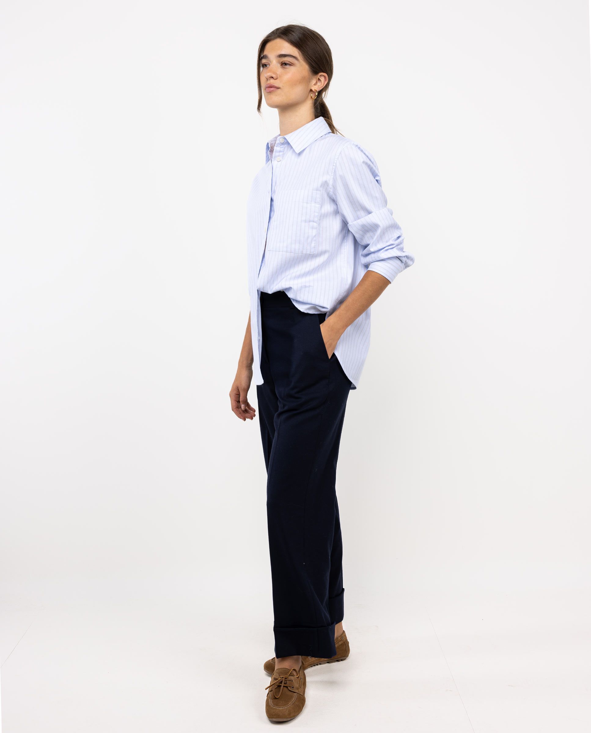 El Ganso® Blue Shirt W Beige Butcher Stripes