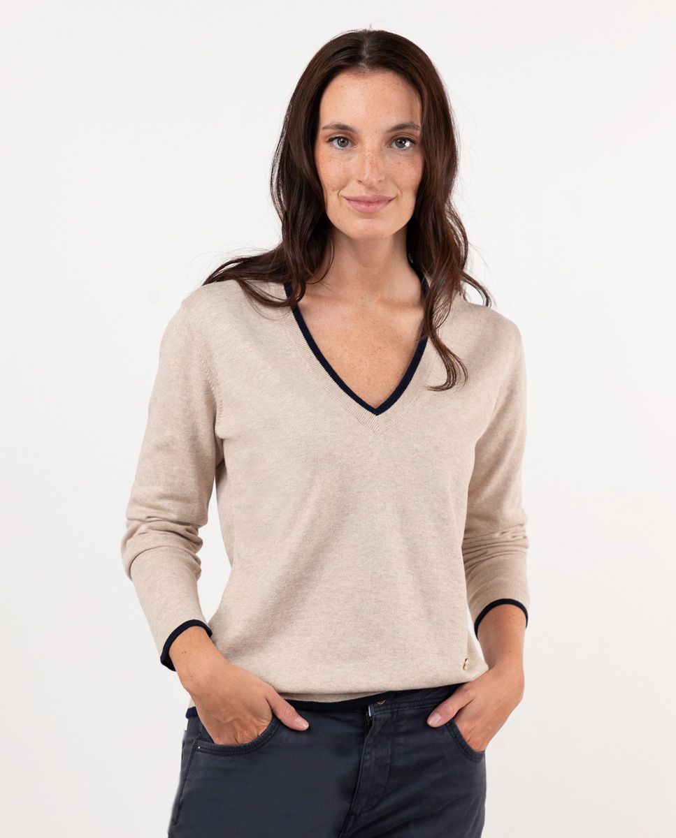 V neck store beige jumper