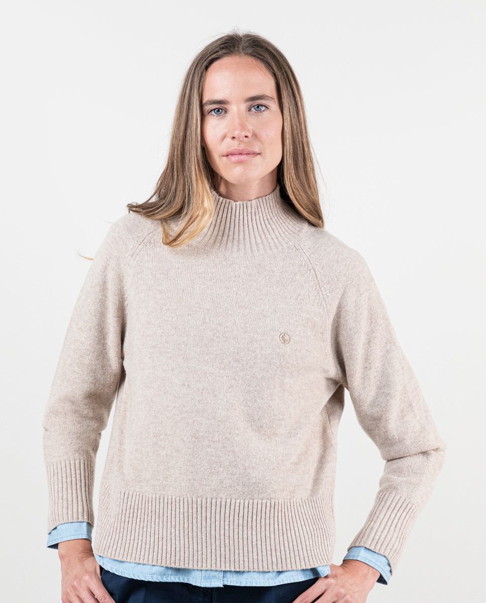 Camel merino wool jumper clearance