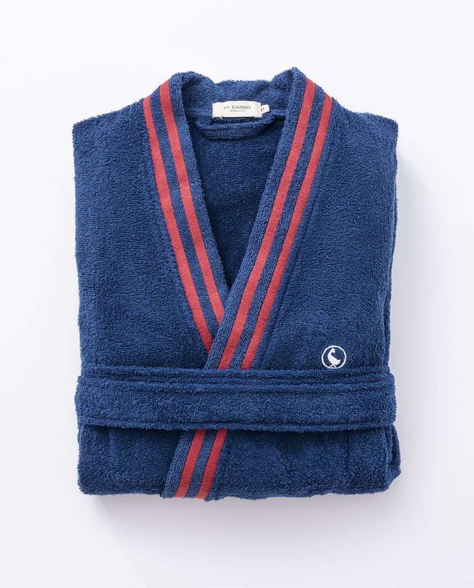 El Ganso Navy Robe W Logo and Trimming Details Sizes S and M