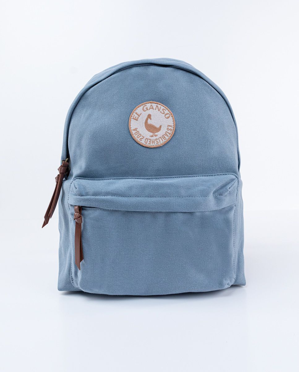 Blue canvas backpack store
