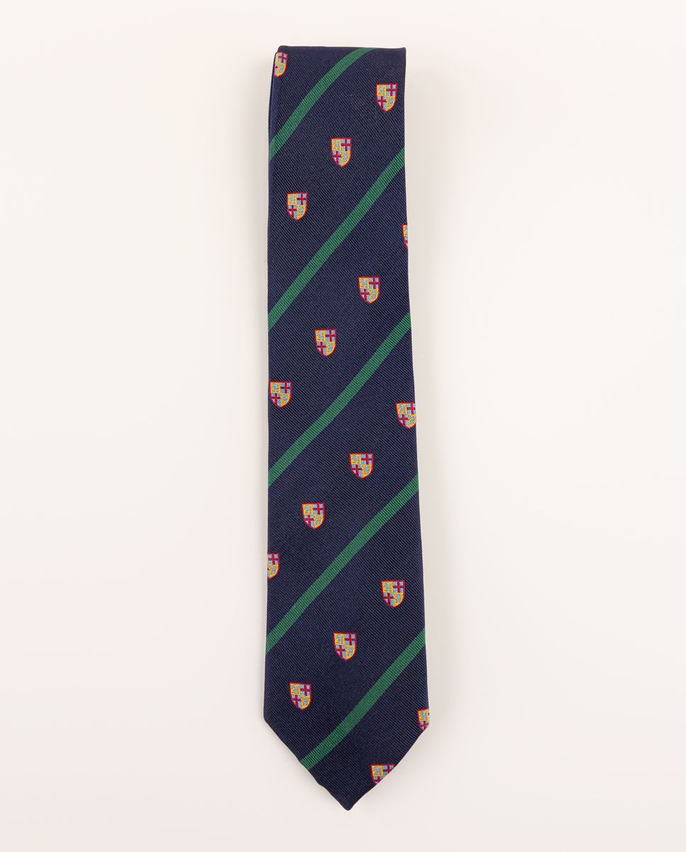 El Ganso® | Corbata Motivo Escudo Raya Verde