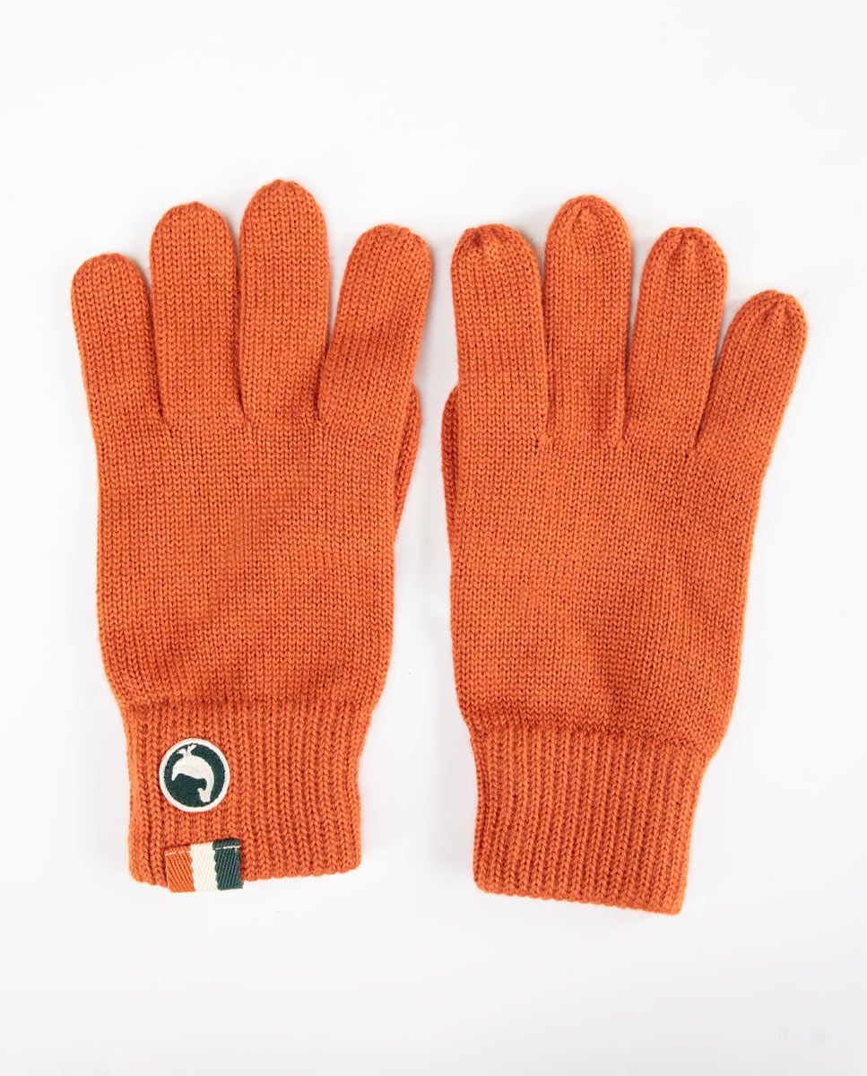 Orange wool shop gloves