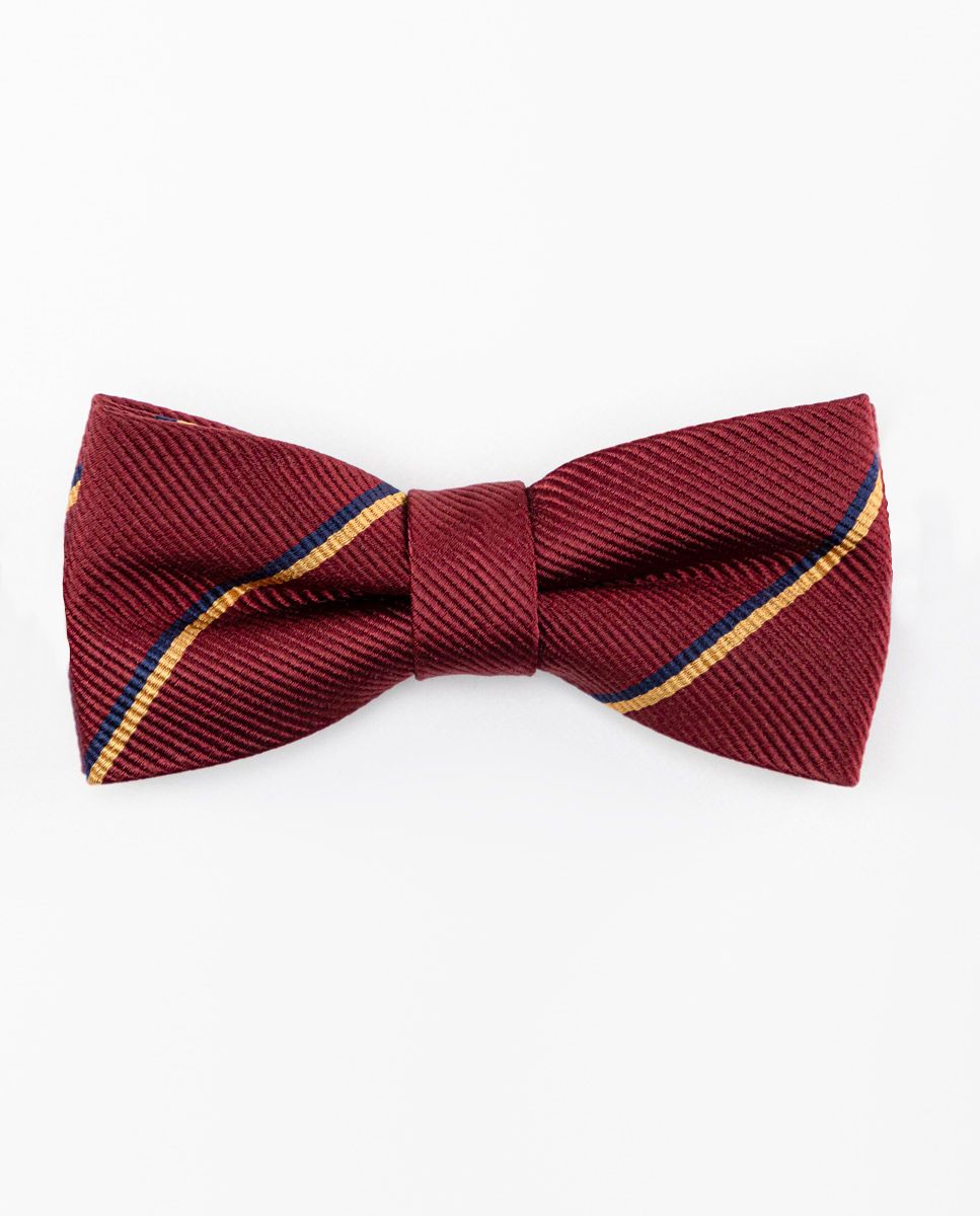 Maroon Bow Tie W Stripes