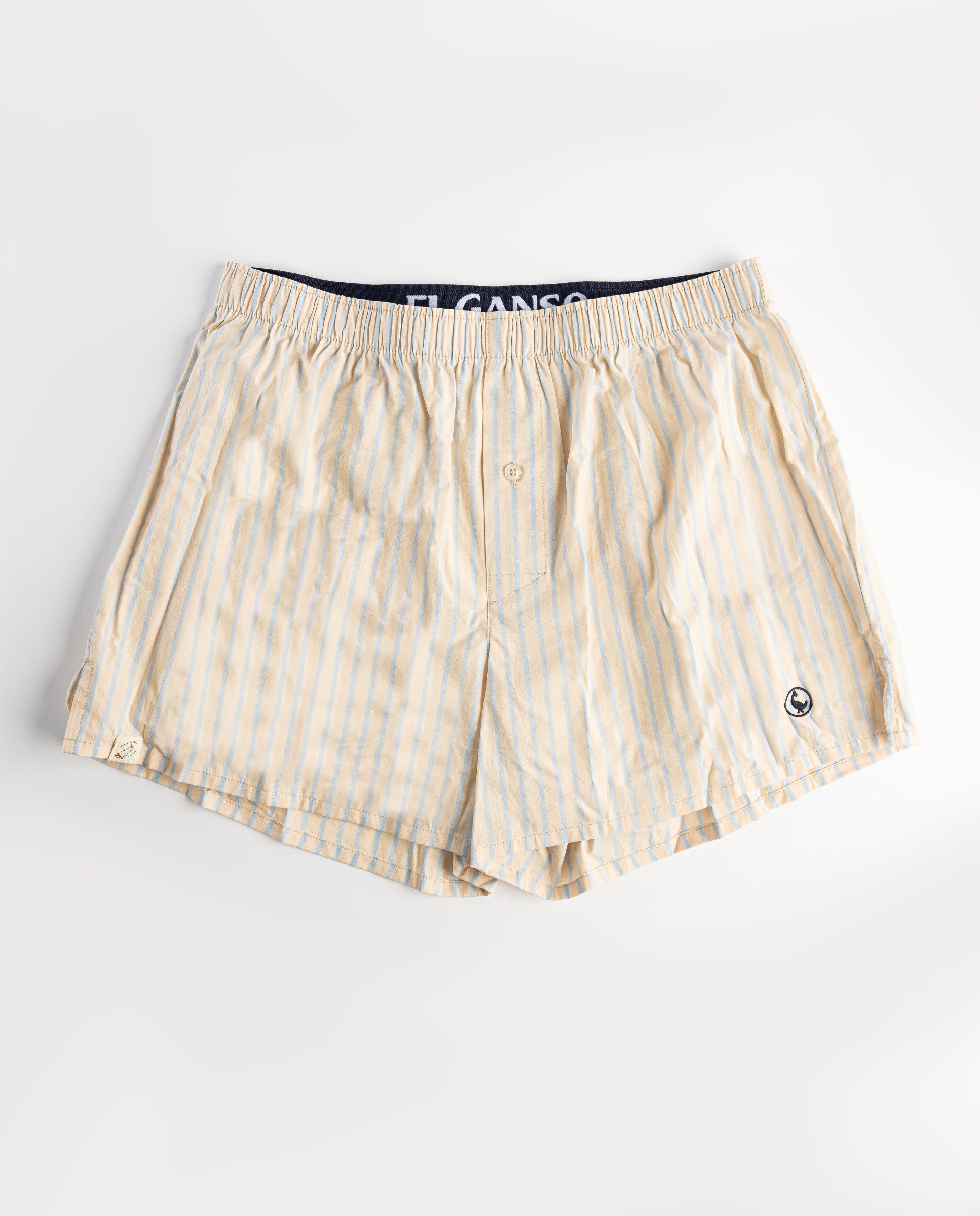 El Ganso® Pack of Boxers W Blue Knit Butcher Stripes Geese Print Yellow