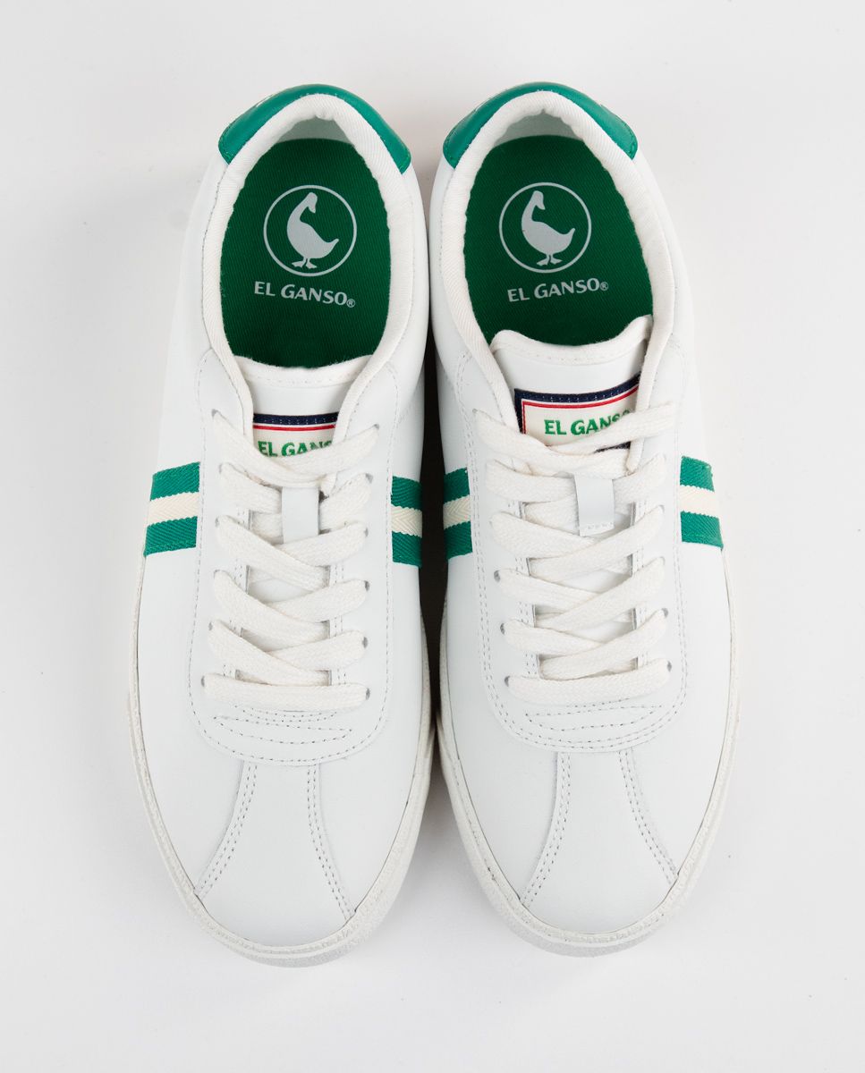 El Ganso Tennis Peau Blanche Bande Verte