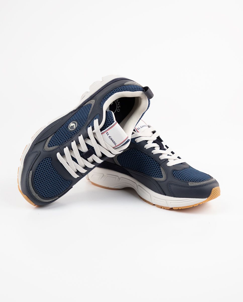 Navy Retro Track Sneakers