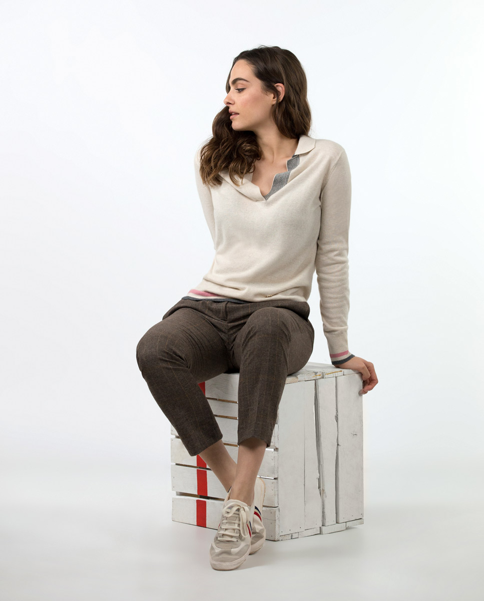 Mink Prince of Wales Trousers