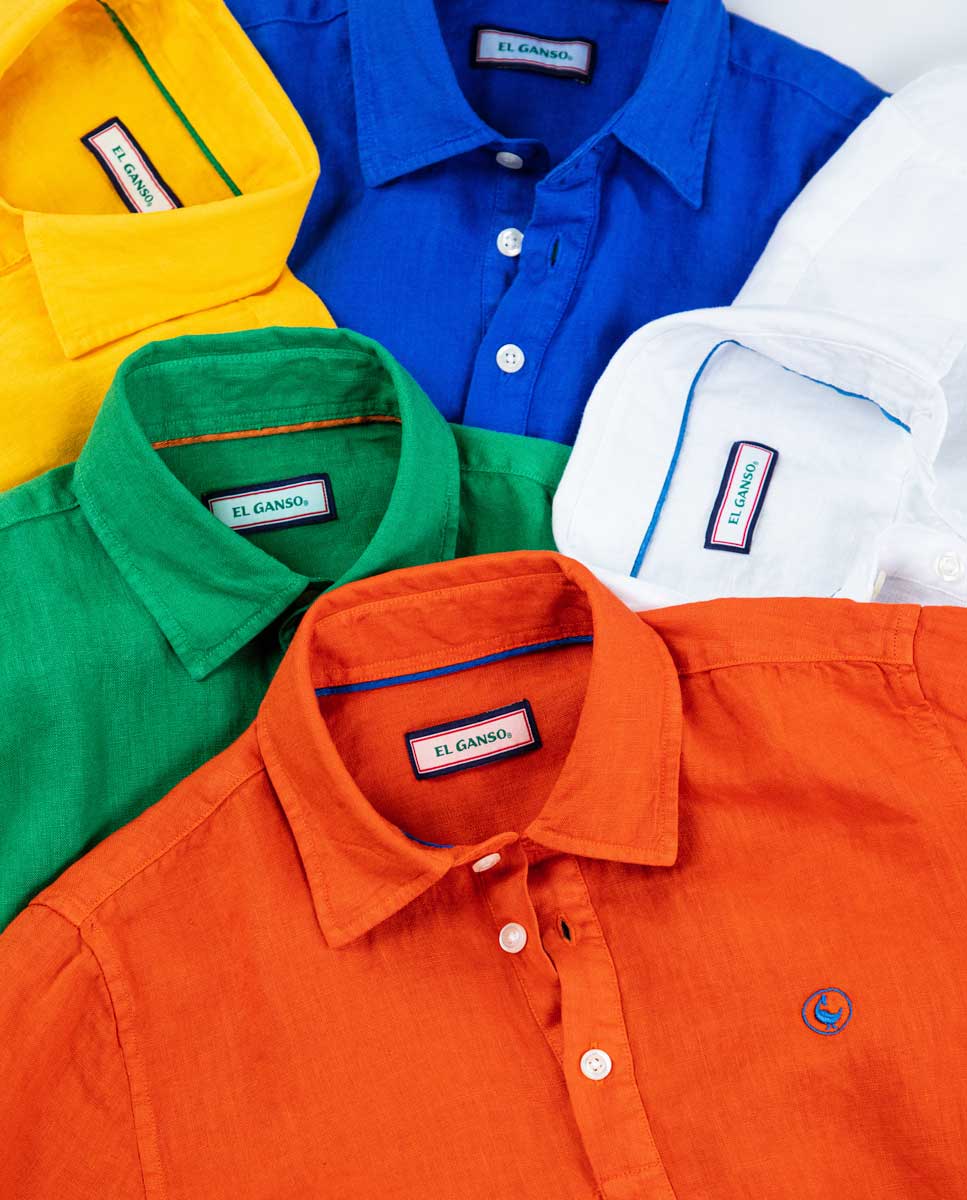 Plain Orange Linen Popover Shirt | El Ganso®